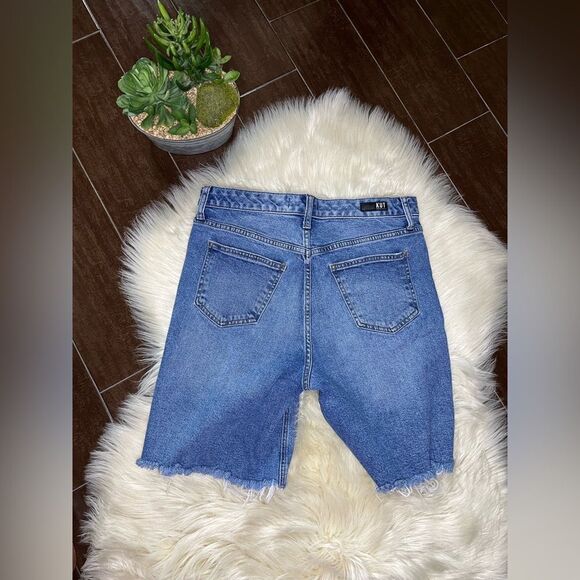 KUT “Margot” high rise long shorts Denim Cutoff Shorts sz 10 - Picture 4 of 7